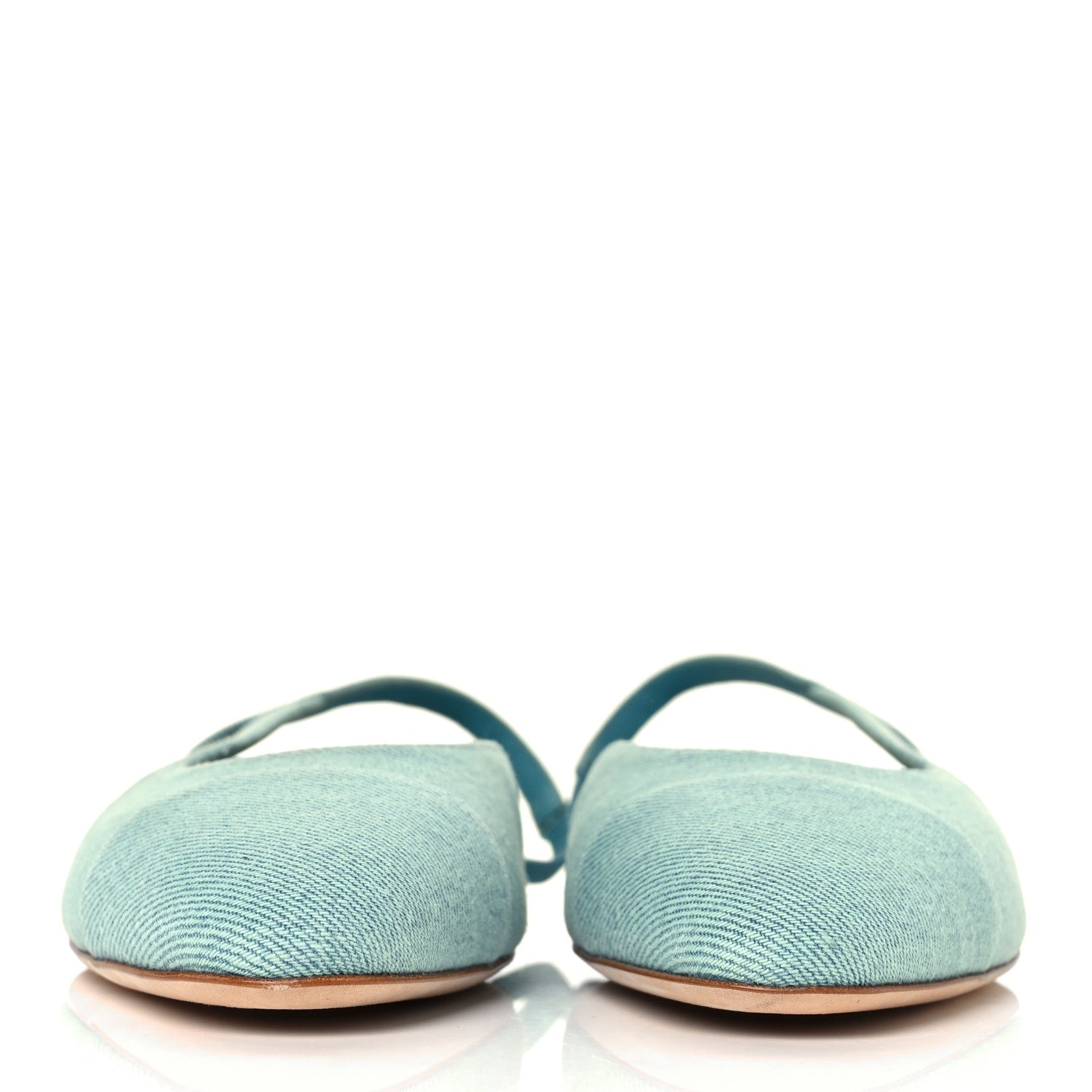 Chanel Denim Cap Toe CC Slingback Flats 36 Blue 3 of 18