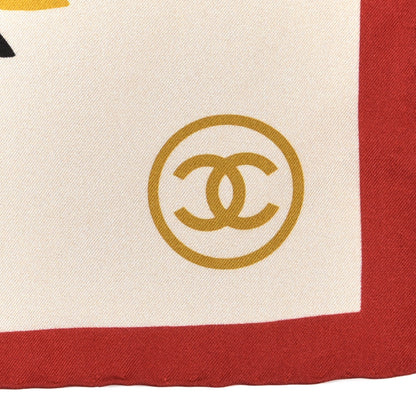 Chanel Silk Egyptian CC Scarf Beige 2 of 3