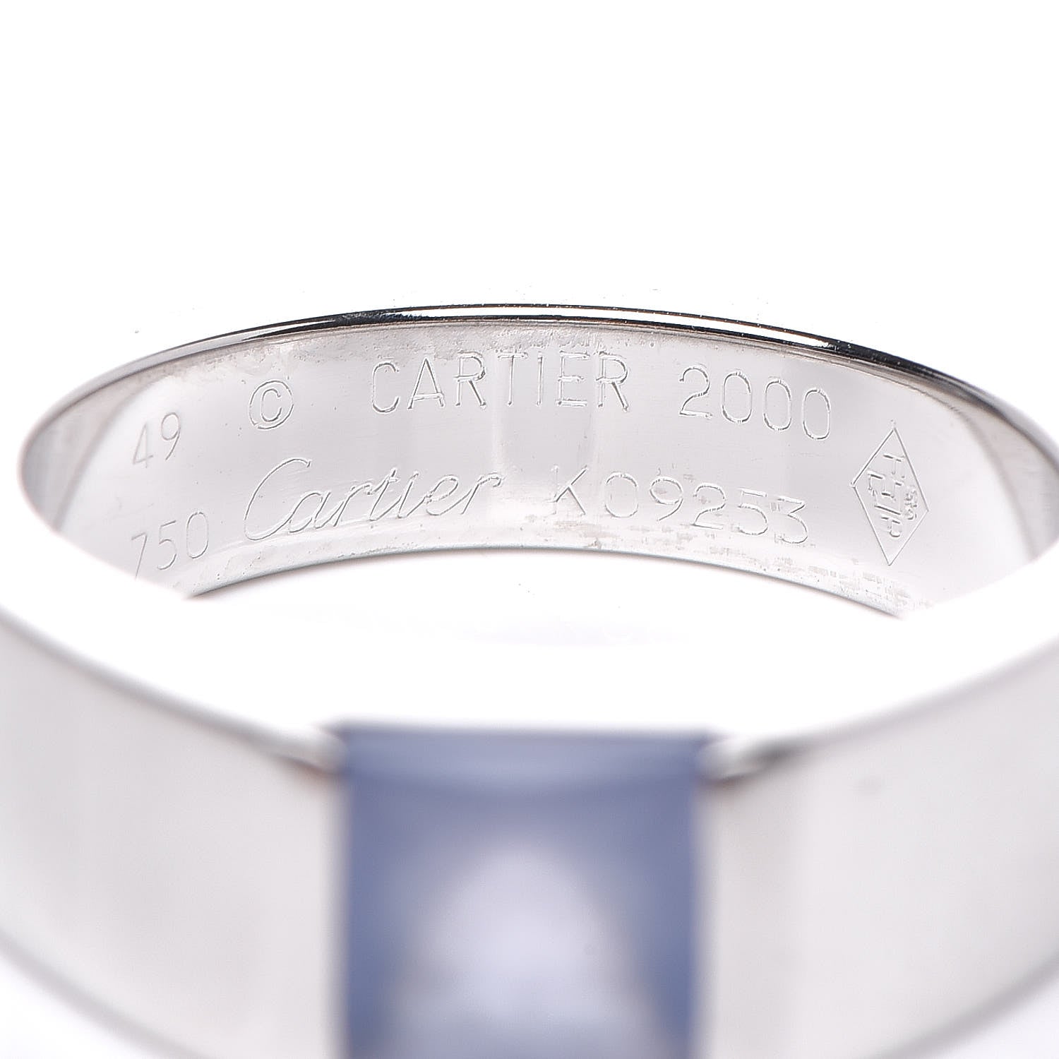 Cartier 18K White Gold Chalcedony Tank Ring 49 5 5 of 5