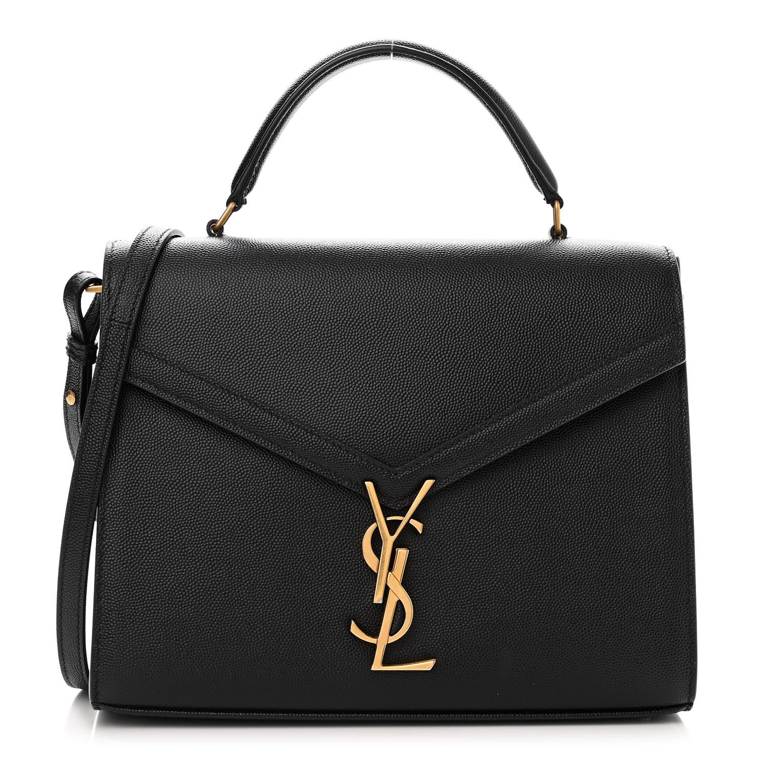 Saint Laurent Grain de Poudre Medium Classic Monogram Cassandra Top Handle Black 1 of 10