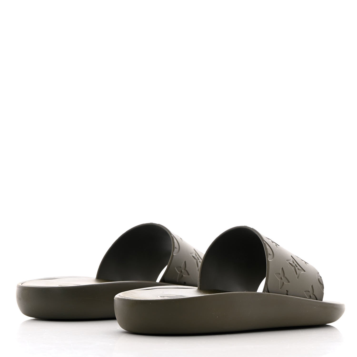 Louis Vuitton Rubber Monogram Embossed Sunbath Flat Mule 38 Kaki 4 of 10