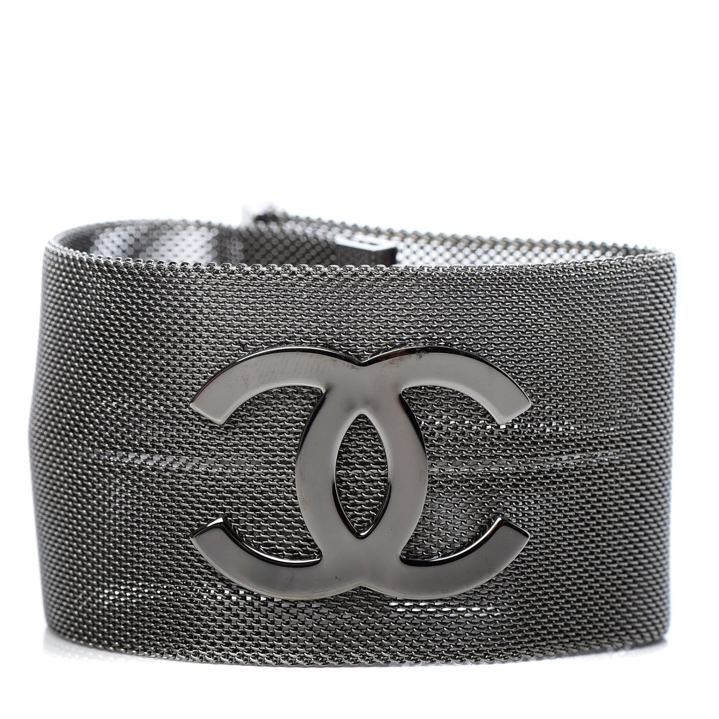 Metal Mesh CC Bracelet M Ruthenium