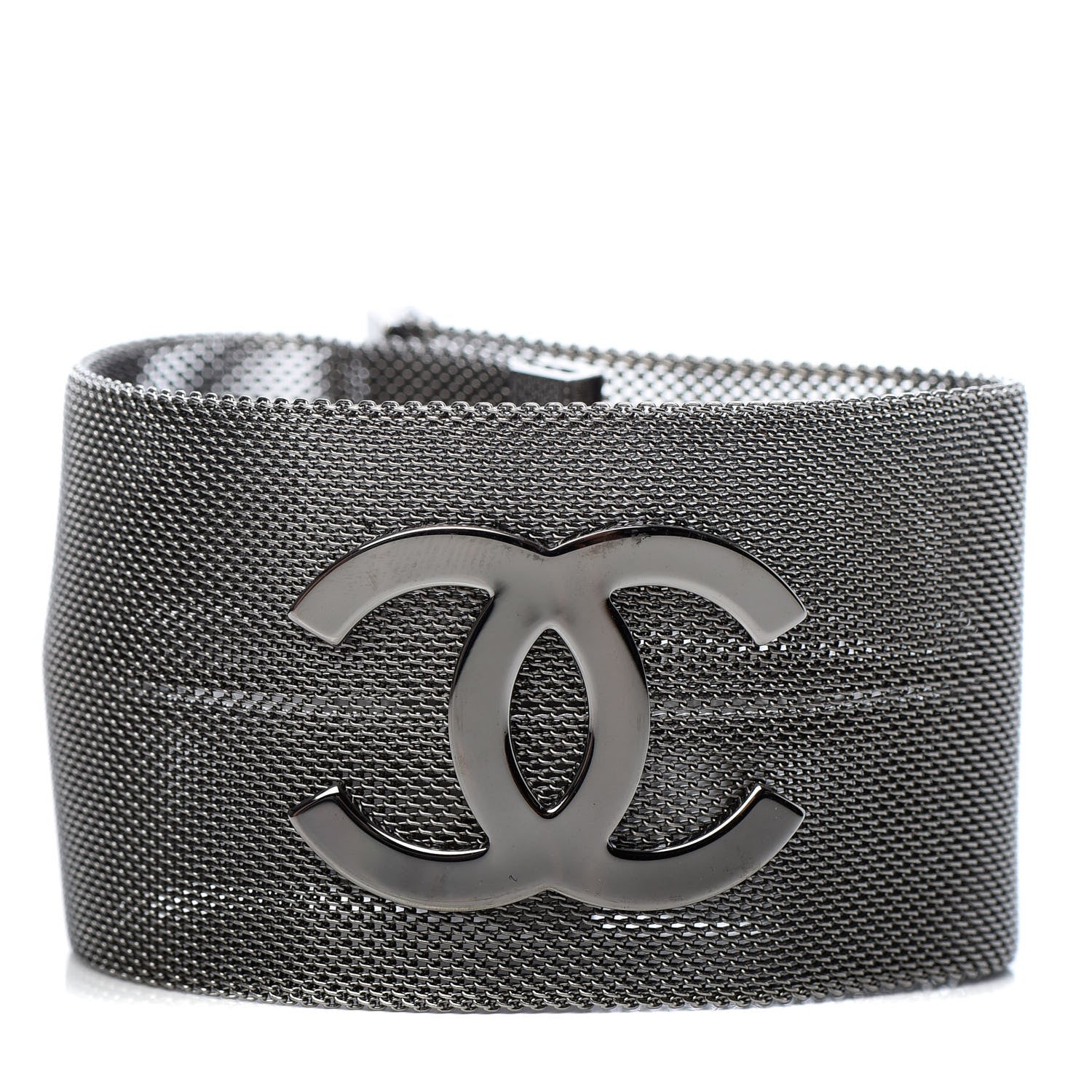 Chanel Metal Mesh CC Bracelet M Ruthenium 1 of 4