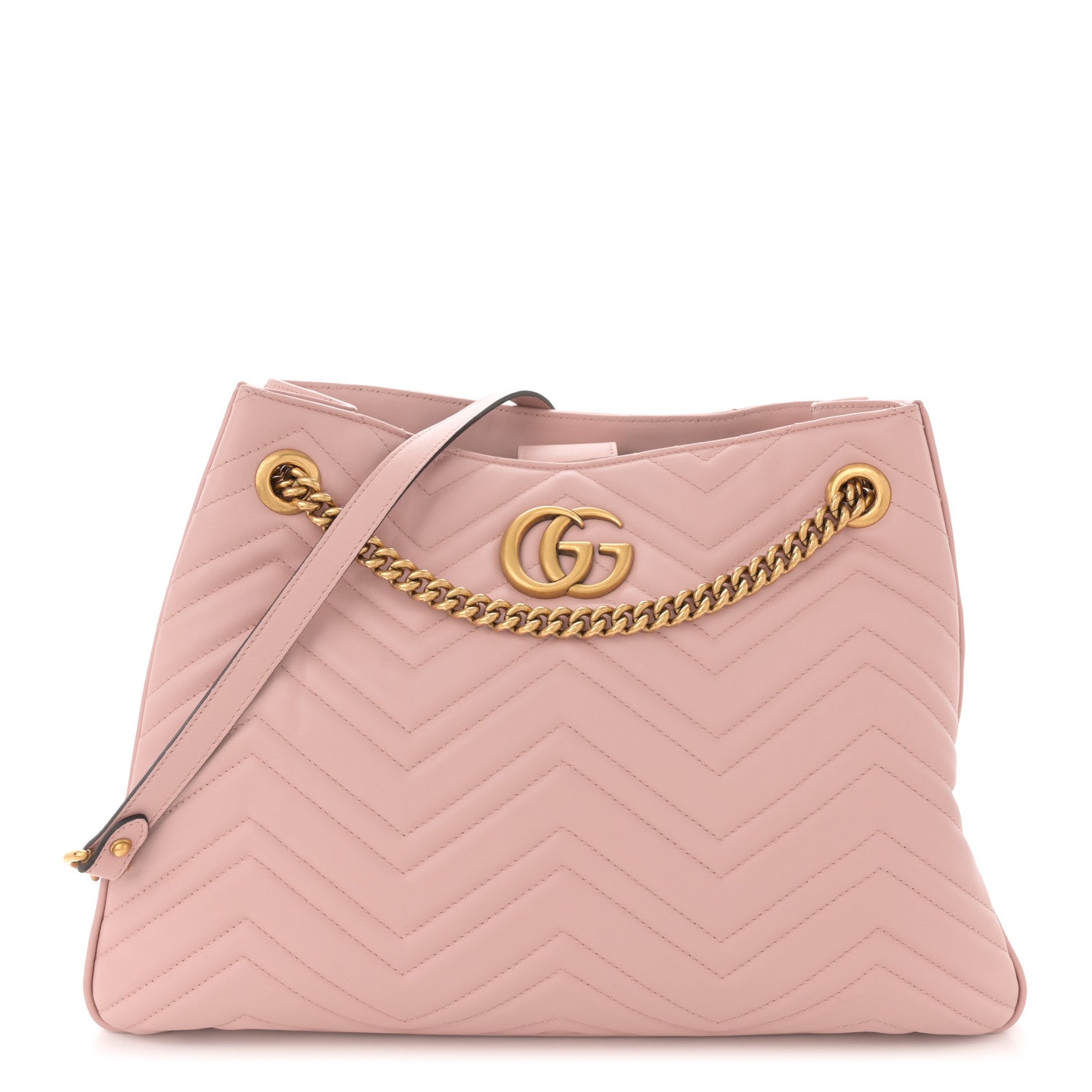 Gucci Calfskin Matelasse Medium GG Marmont Shoulder Tote Bag Perfect Pink 1 of 13