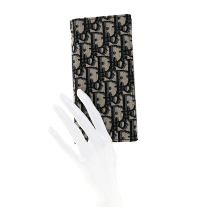 Christian Dior Oblique Vertical Wallet Beige Black 2 of 7