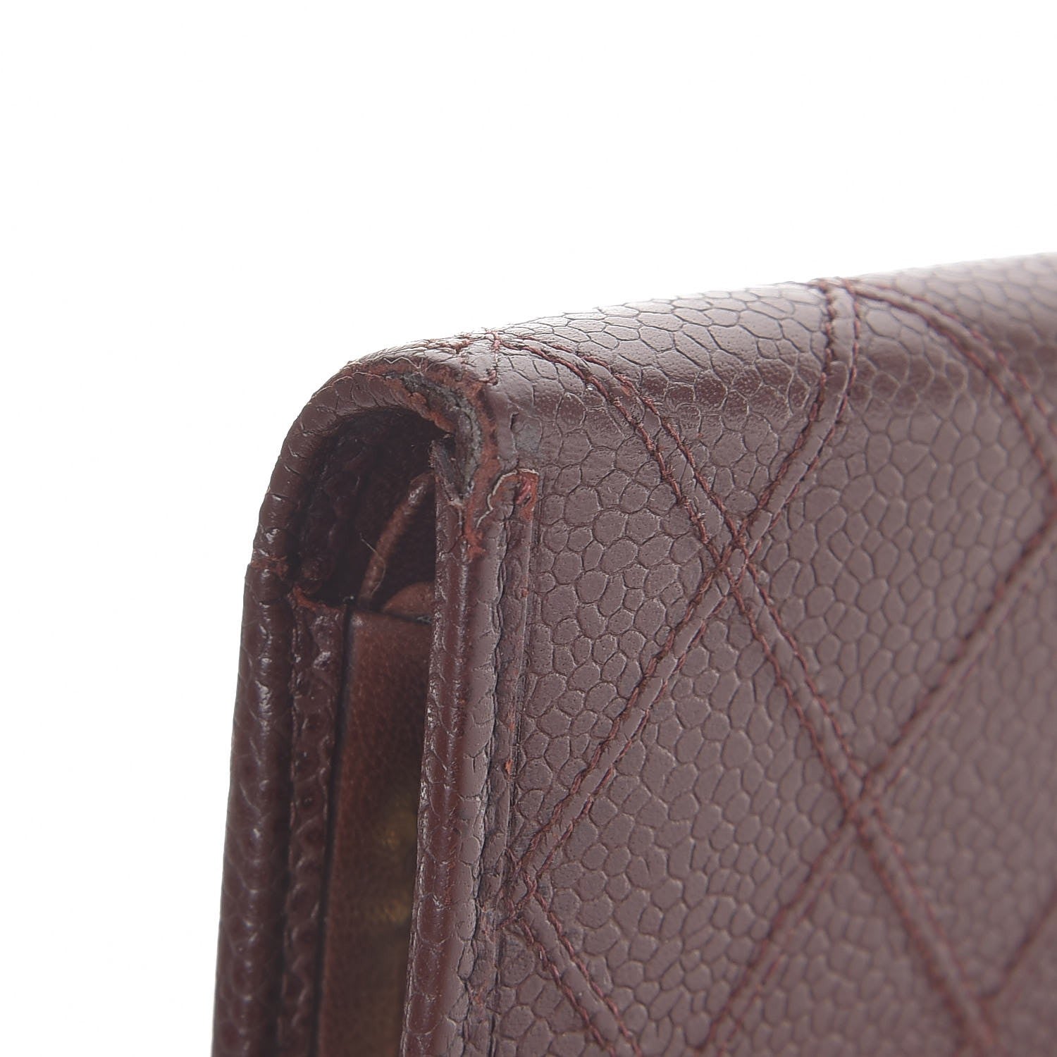 Chanel Caviar Stitched French Wallet Brown 14 of 18