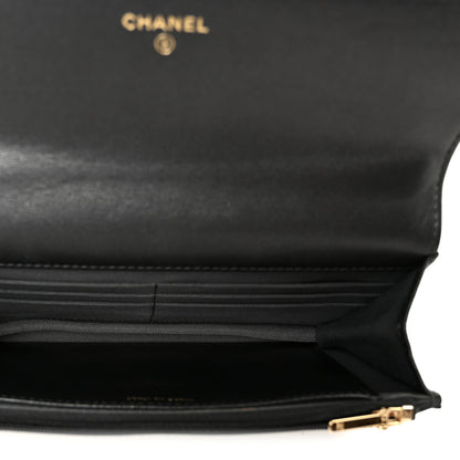 Chanel Pearly Lambskin Quilted Charms Wallet On Chain WOC Black 5 of 11