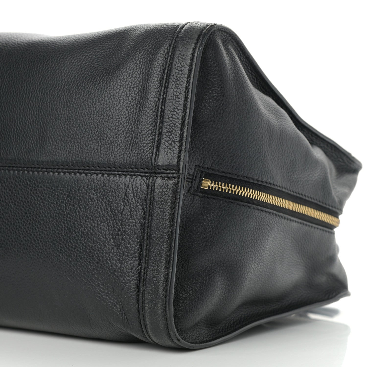 Alexander McQueen Pebbled Calfskin Large Skull Padlock Zip Around Tote Black 9 of 15