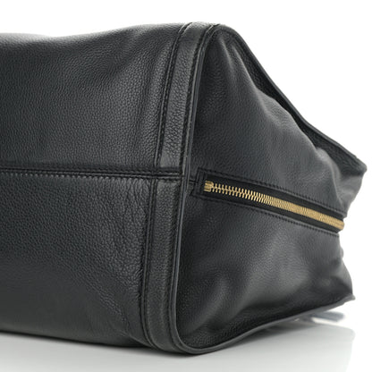 Alexander McQueen Pebbled Calfskin Large Skull Padlock Zip Around Tote Black 9 of 15