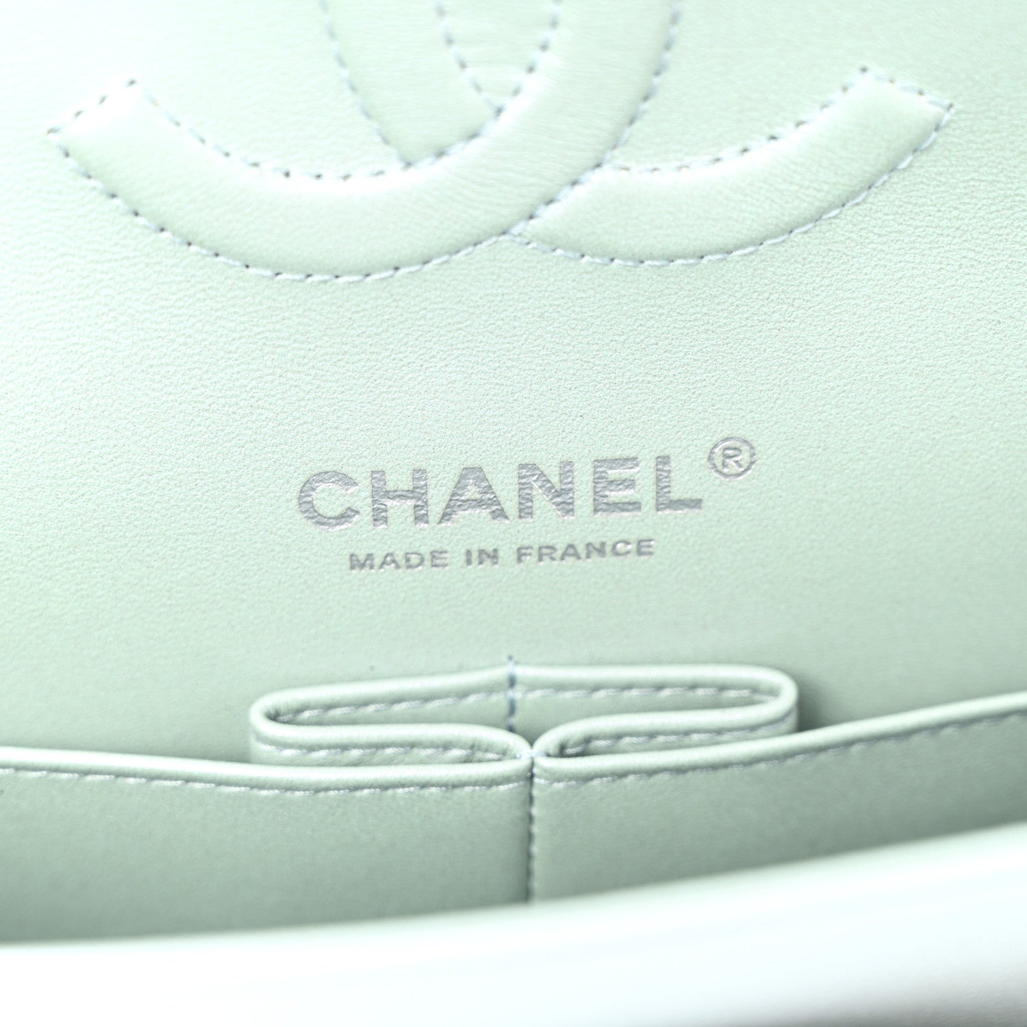 Chanel Iridescent Calfskin Quilted Medium Double Flap Light Blue 6 of 11
