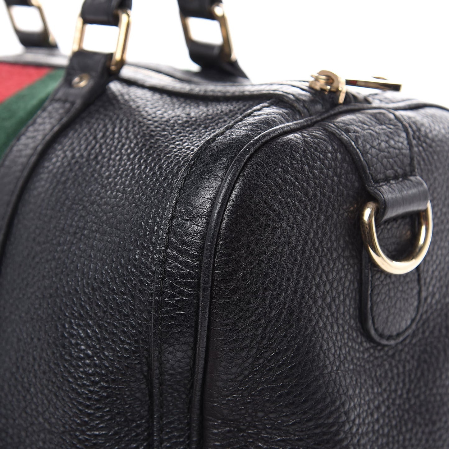 Calfskin Vintage Web Medium Boston Black