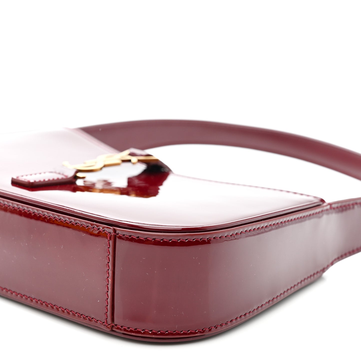 Patent Calfskin Le 5 A 7 Mini Hobo Red Grenat