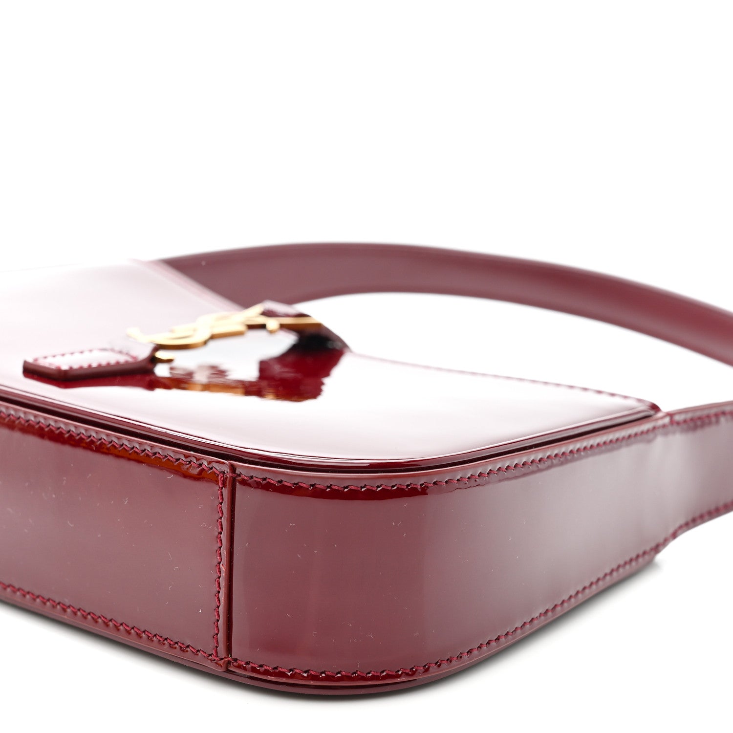 Saint Laurent Patent Calfskin Le 5 A 7 Mini Hobo Red Grenat 10 of 10