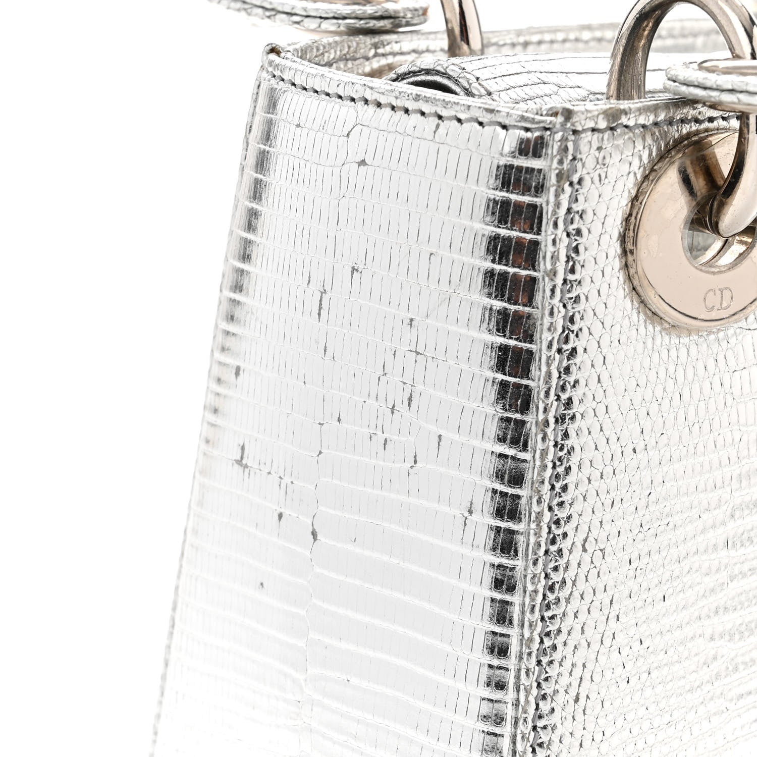 Christian Dior Metallic Lizard Mini Lady Dior Silver 15 of 17