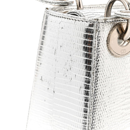 Christian Dior Metallic Lizard Mini Lady Dior Silver 15 of 17