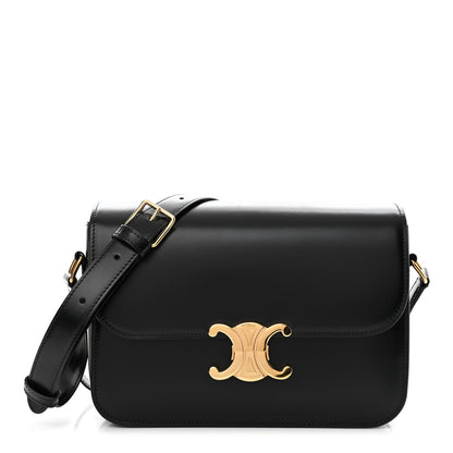Celine Shiny Calfskin Medium Triomphe Black 1 of 14