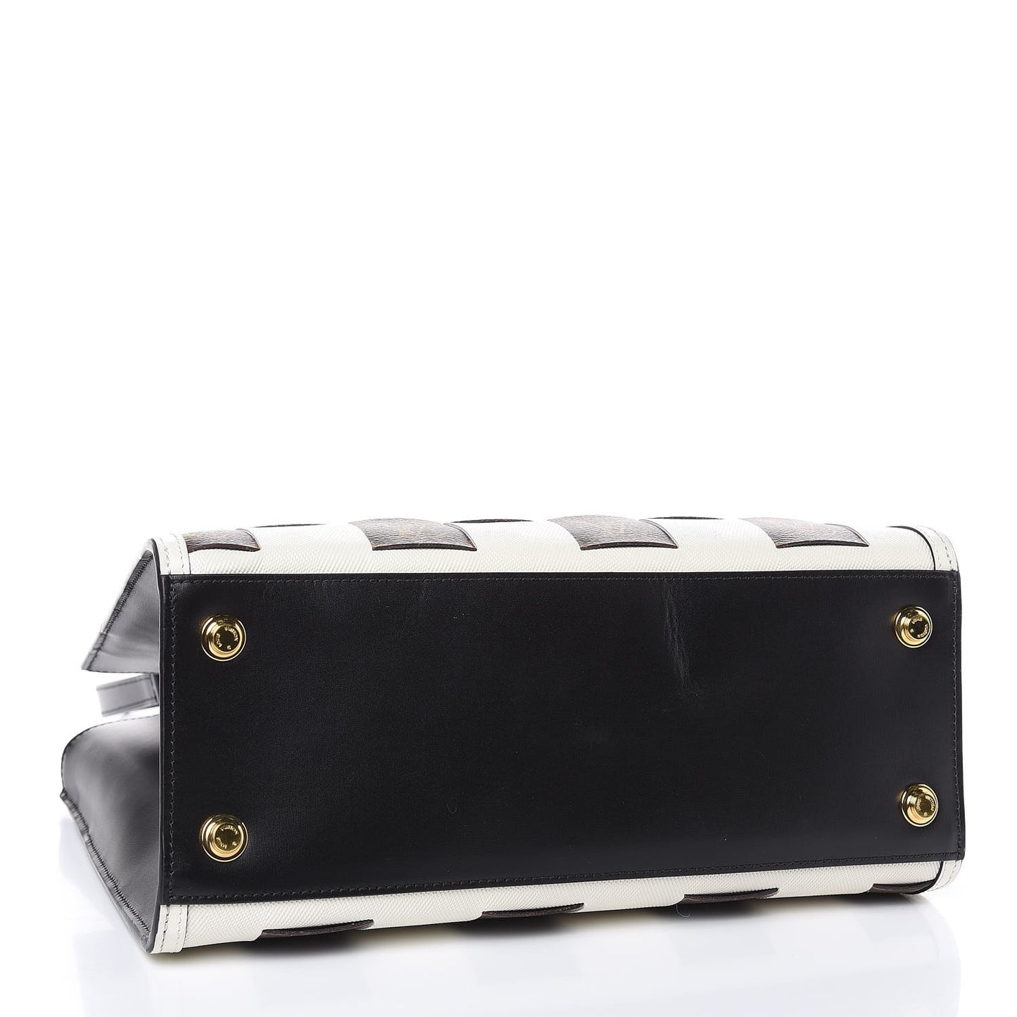Calfskin Monogram Damier Tressage City Steamer MM Creme