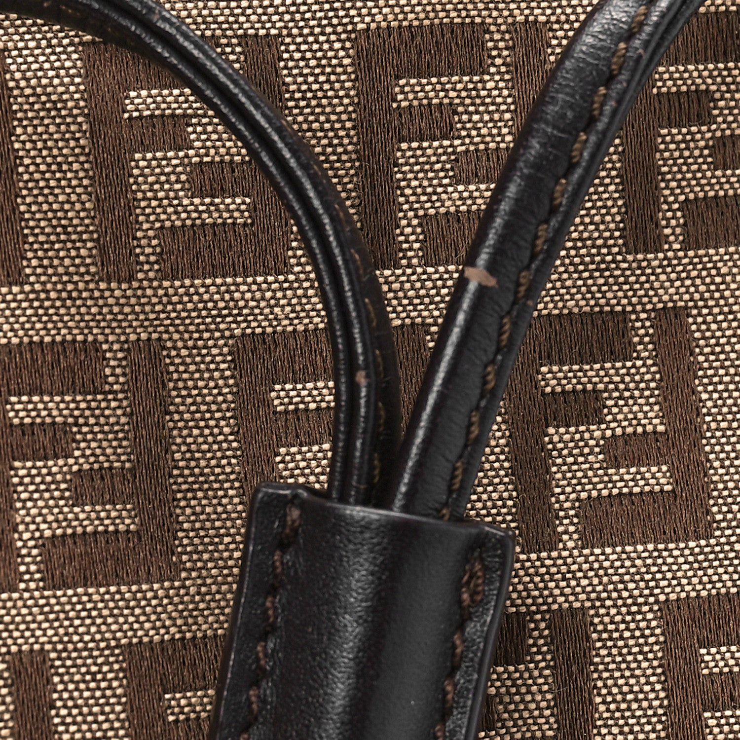 Fendi Zucchino Vitello Drawstring Shoulder Bag Testa di Moro Beige 10 of 13