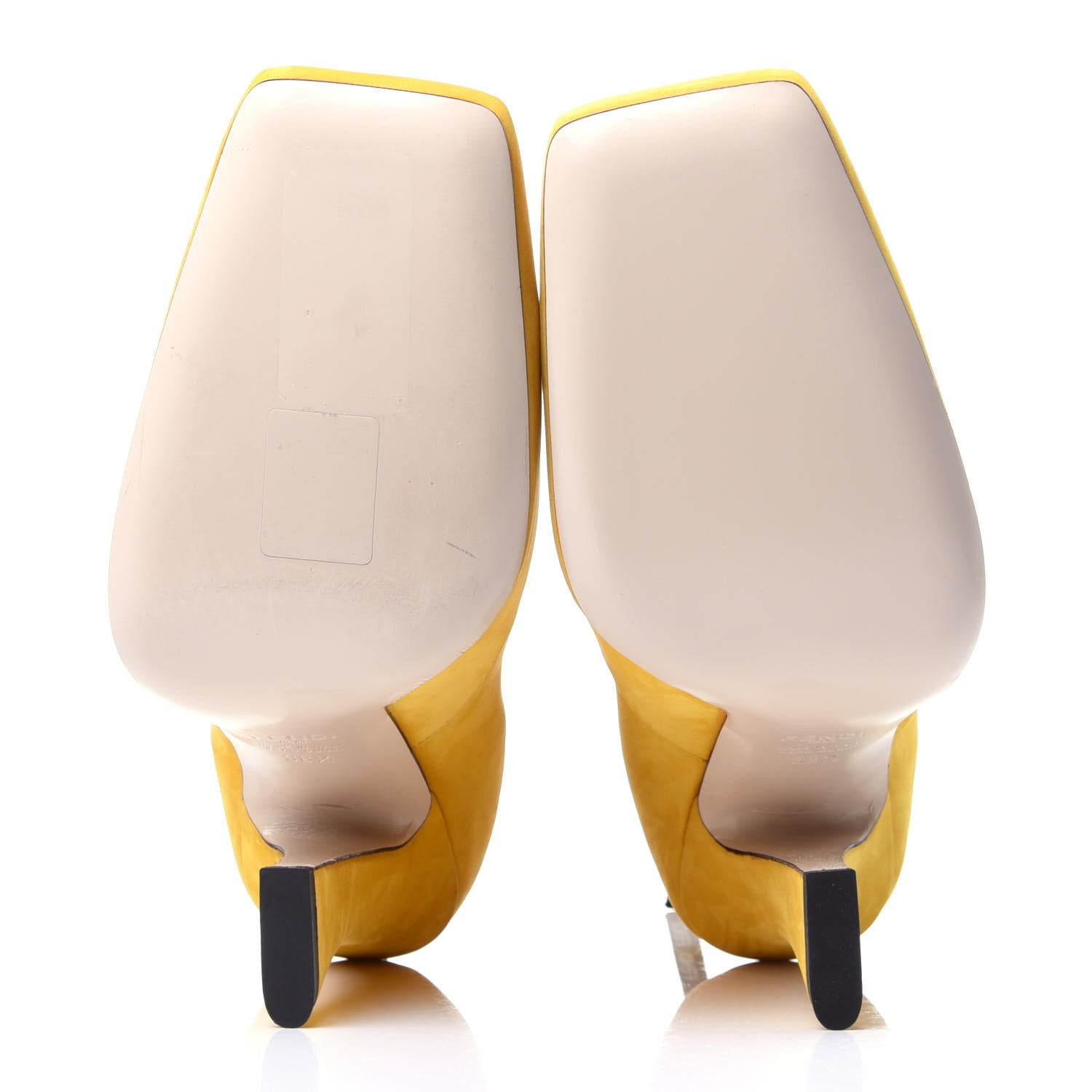 Fendi Nubuck FFreedom High Heel Ankle Boots 38.5 Yellow 7 of 9