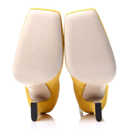 Fendi Nubuck FFreedom High Heel Ankle Boots 38.5 Yellow 7 of 9