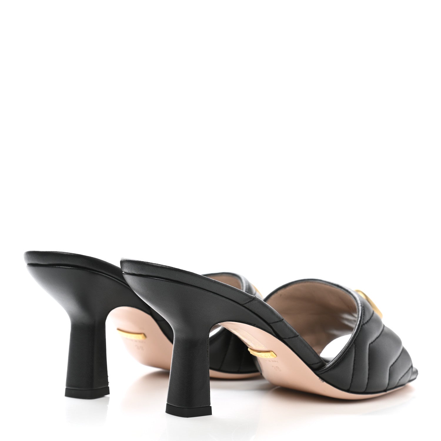 Gucci Nappa Matelasse GG Marmont 75mm Slide Sandals 39 Black 4 of 10