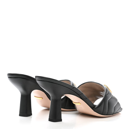 Gucci Nappa Matelasse GG Marmont 75mm Slide Sandals 39 Black 4 of 10