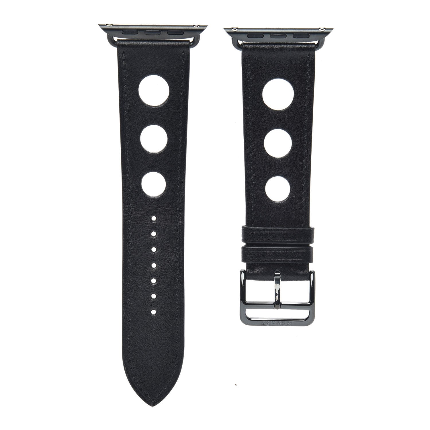 Hermes Gala Calfskin 44mm Rallye Apple Watch Single Tour Band Black 1 of 5