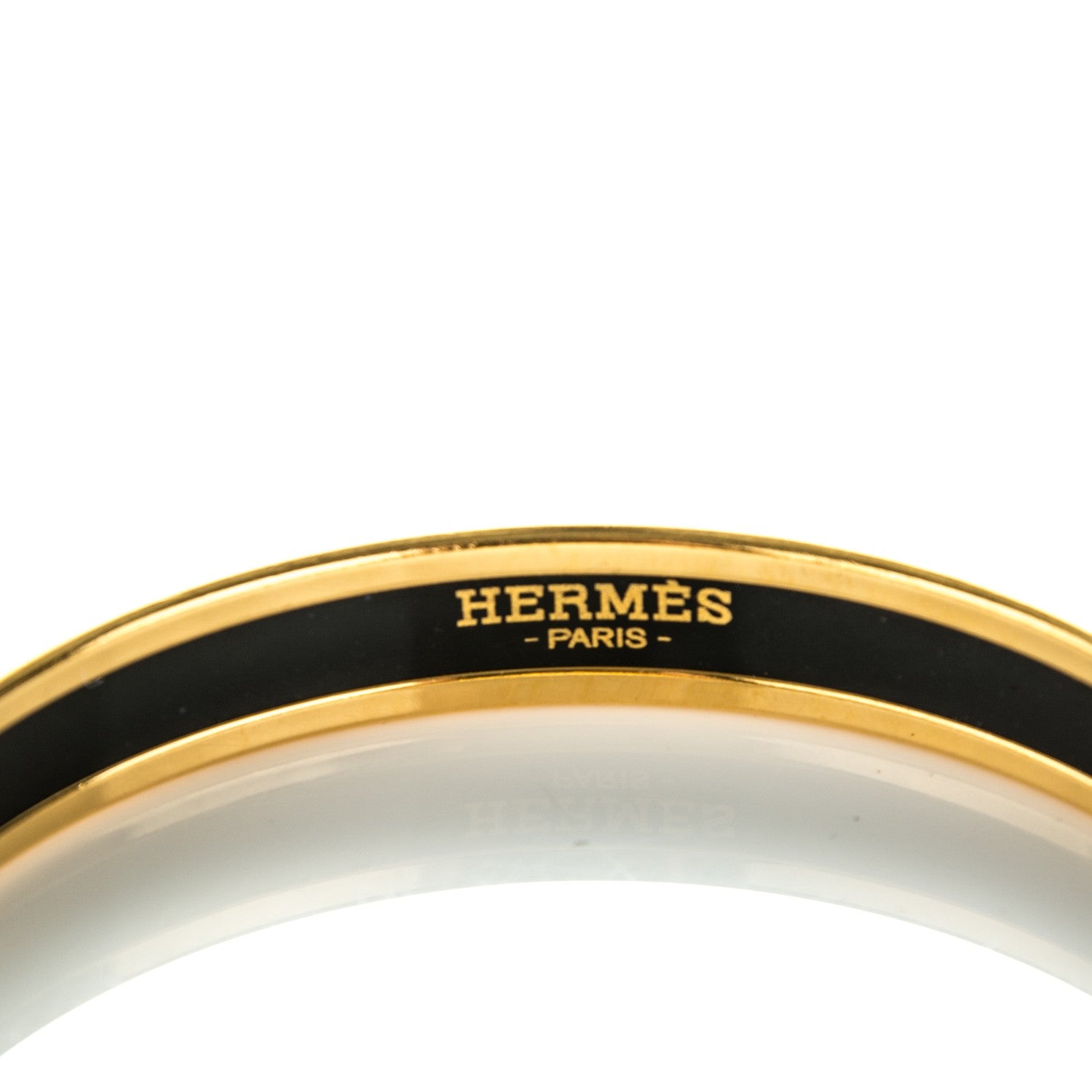 Hermes Enamel Printed Grand Apparat Narrow Bracelet 62 White 5 of 5