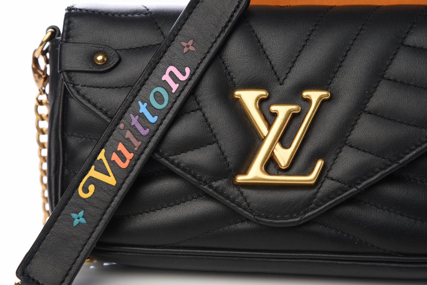 Louis Vuitton Calfskin New Wave Chain Pochette Black 9 of 10
