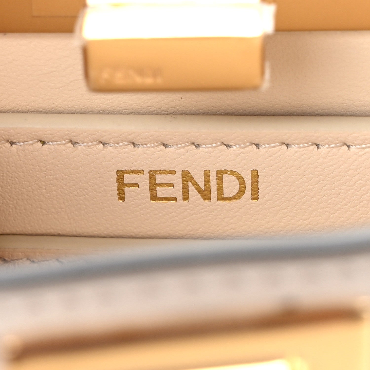 Fendi Vitello Seta Shiny Nappa Floral Embroidered Petite Peekaboo I SEE U Satchel Camelia White Ice 6 of 11