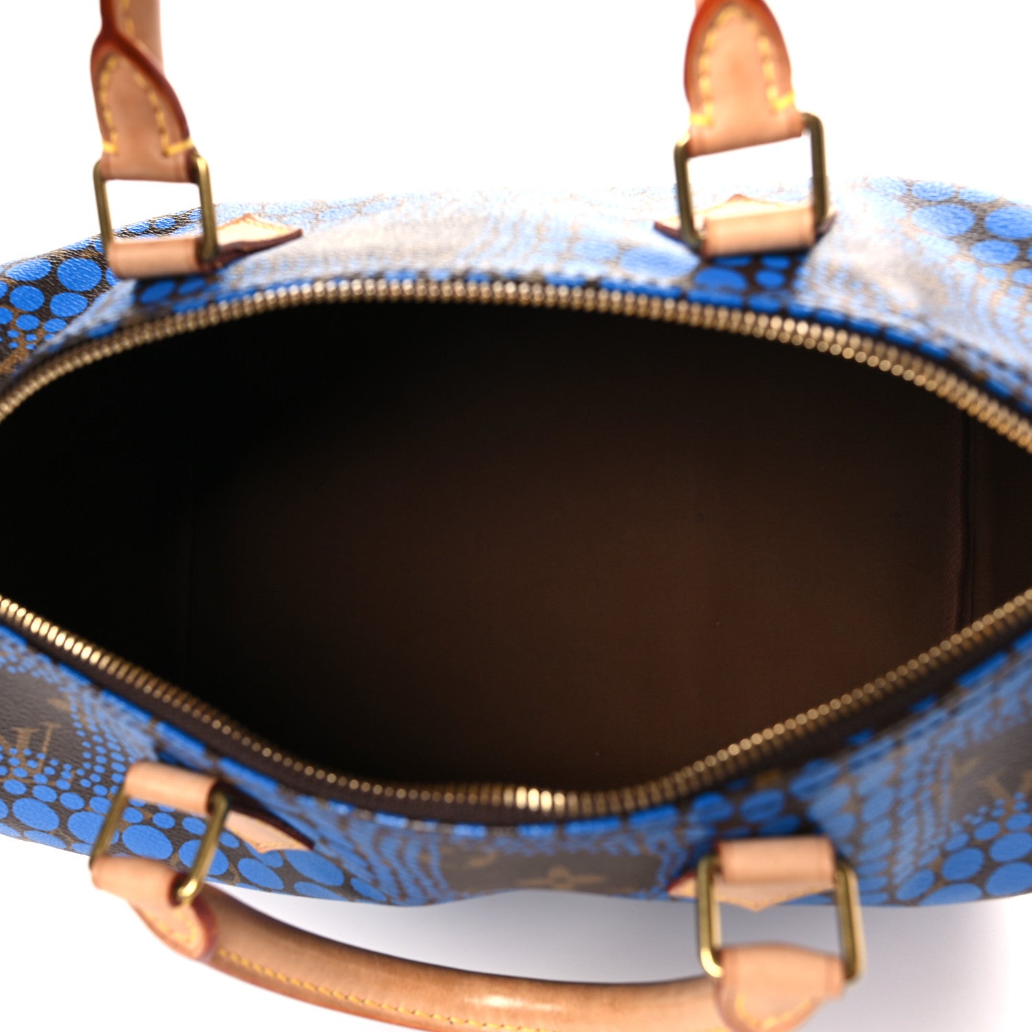 Louis Vuitton Monogram Kusama Town Speedy 30 Blue 5 of 8