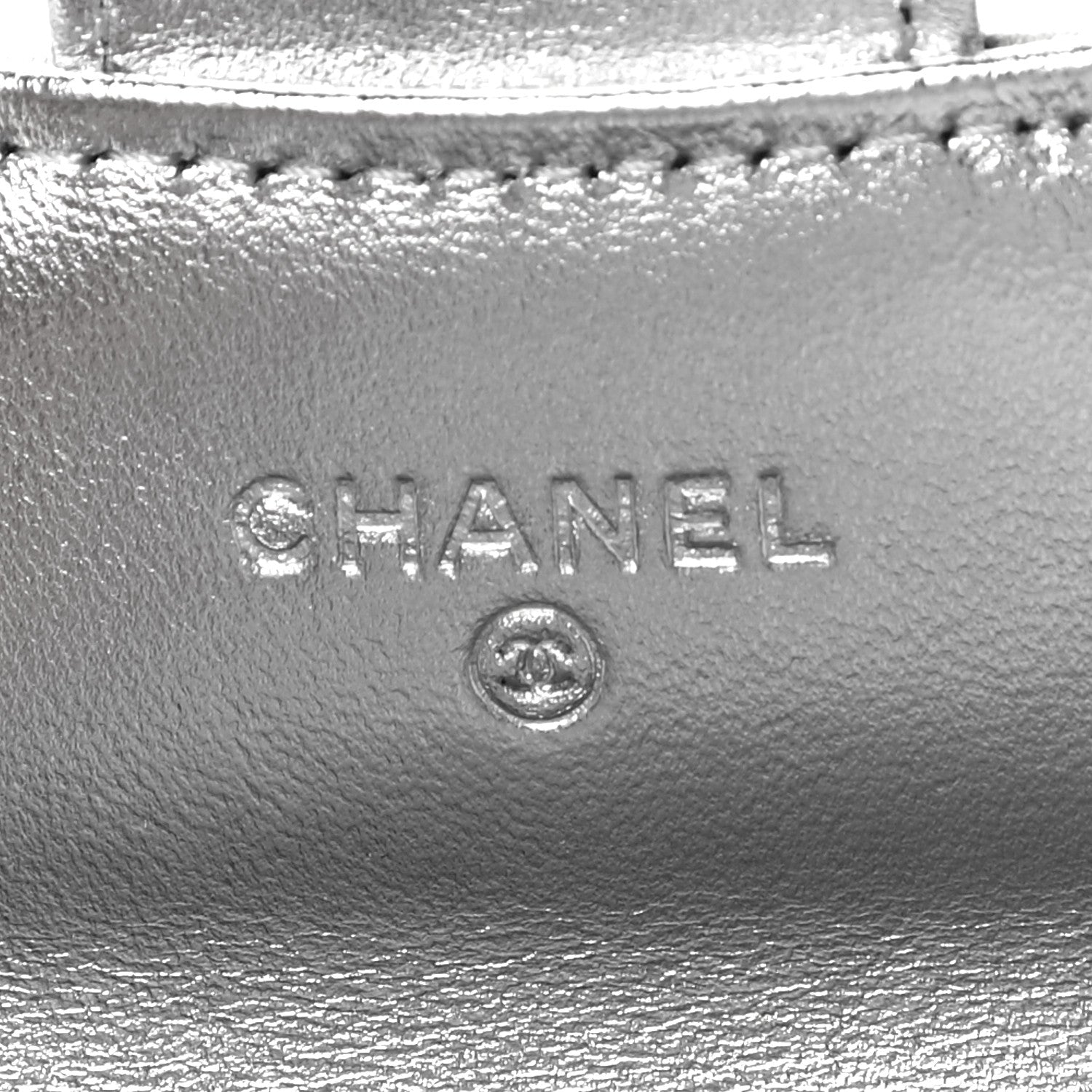 Chanel Gradient Metallic Calfskin Quilted Flap Card Holder Wallet Silver Blue Yellow Purple 6 of 12