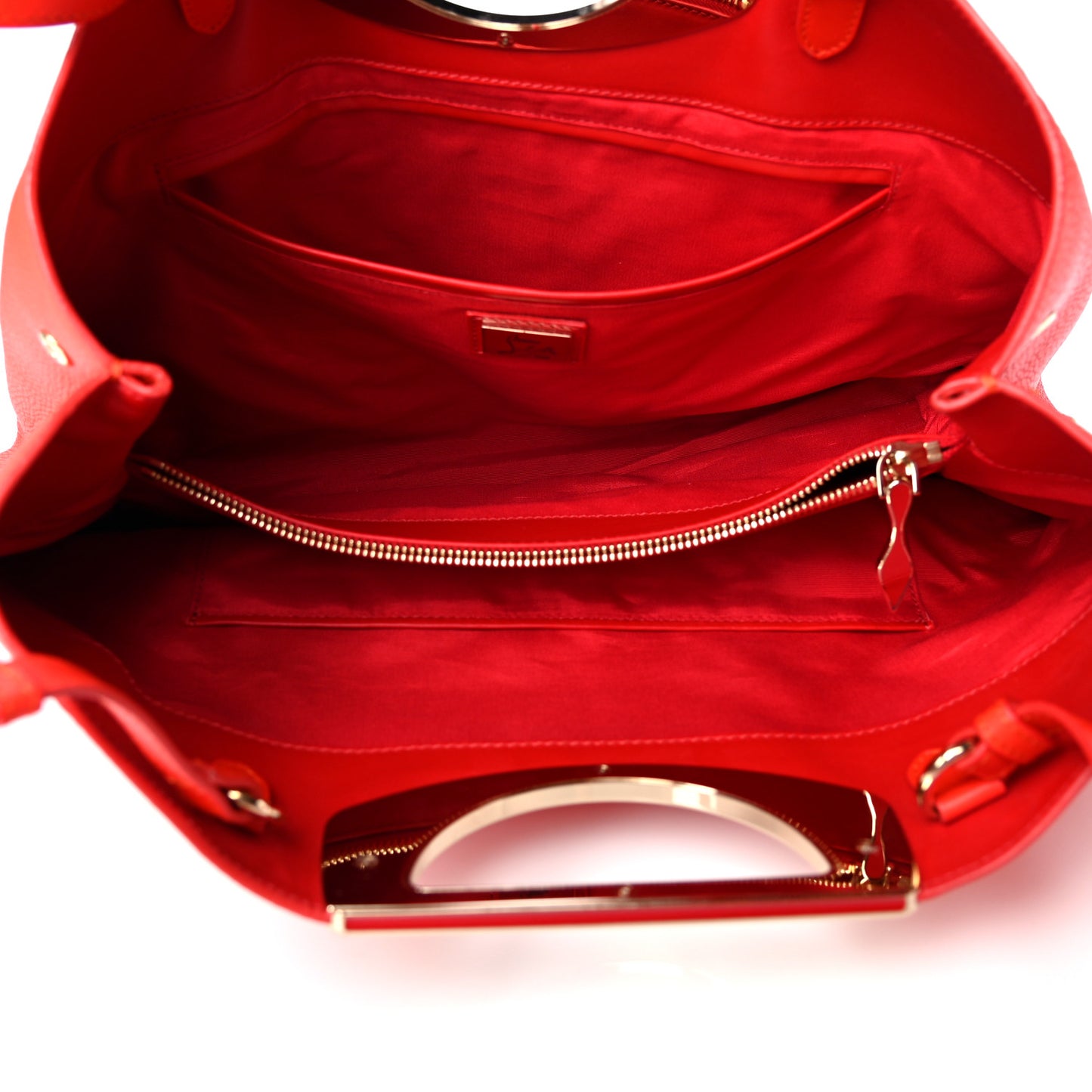Grained Calfskin Passage Shopping Tote Orange