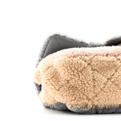 Chanel Shearling Sheepskin Single Flap Gray Pink Beige 9 of 13
