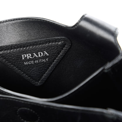 Prada Vitello Daino Soft Medium Dynamique Tote Black 8 of 11