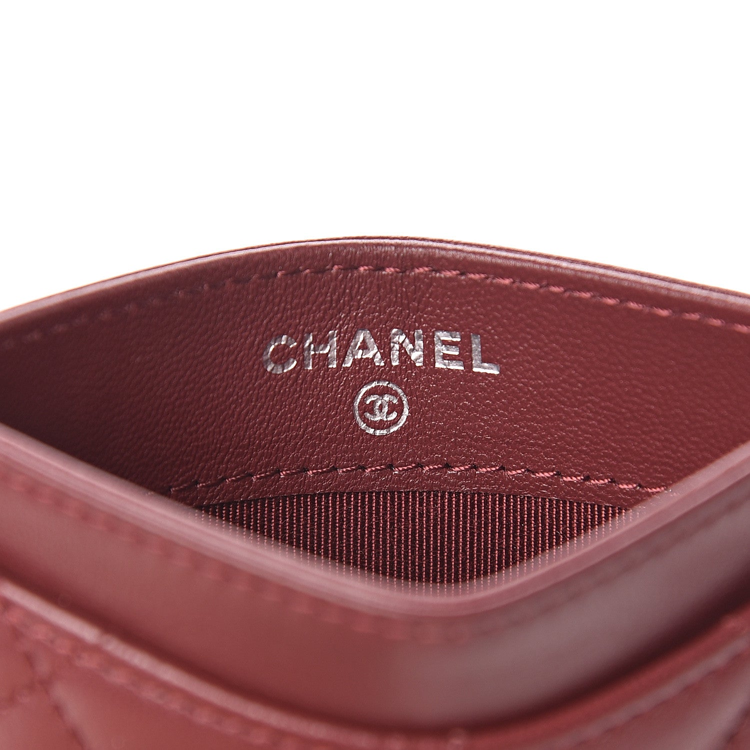 Chanel Lambskin Quilted Card Holder Burgundy 6 of 9