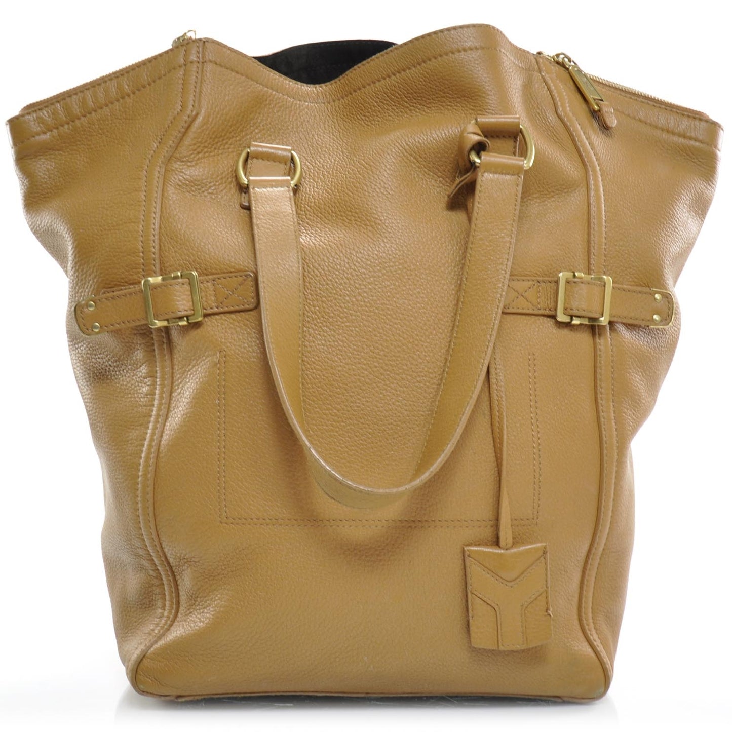 Leather Downtown Tote Camel