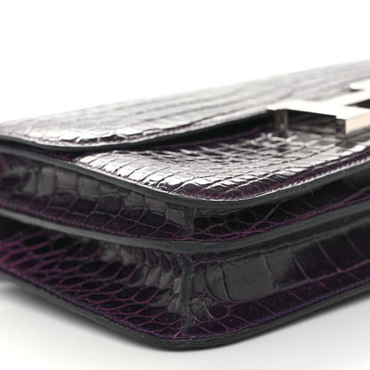 Hermes Shiny Niloticus Crocodile Constance Elan 25 Amethyste 9 of 10