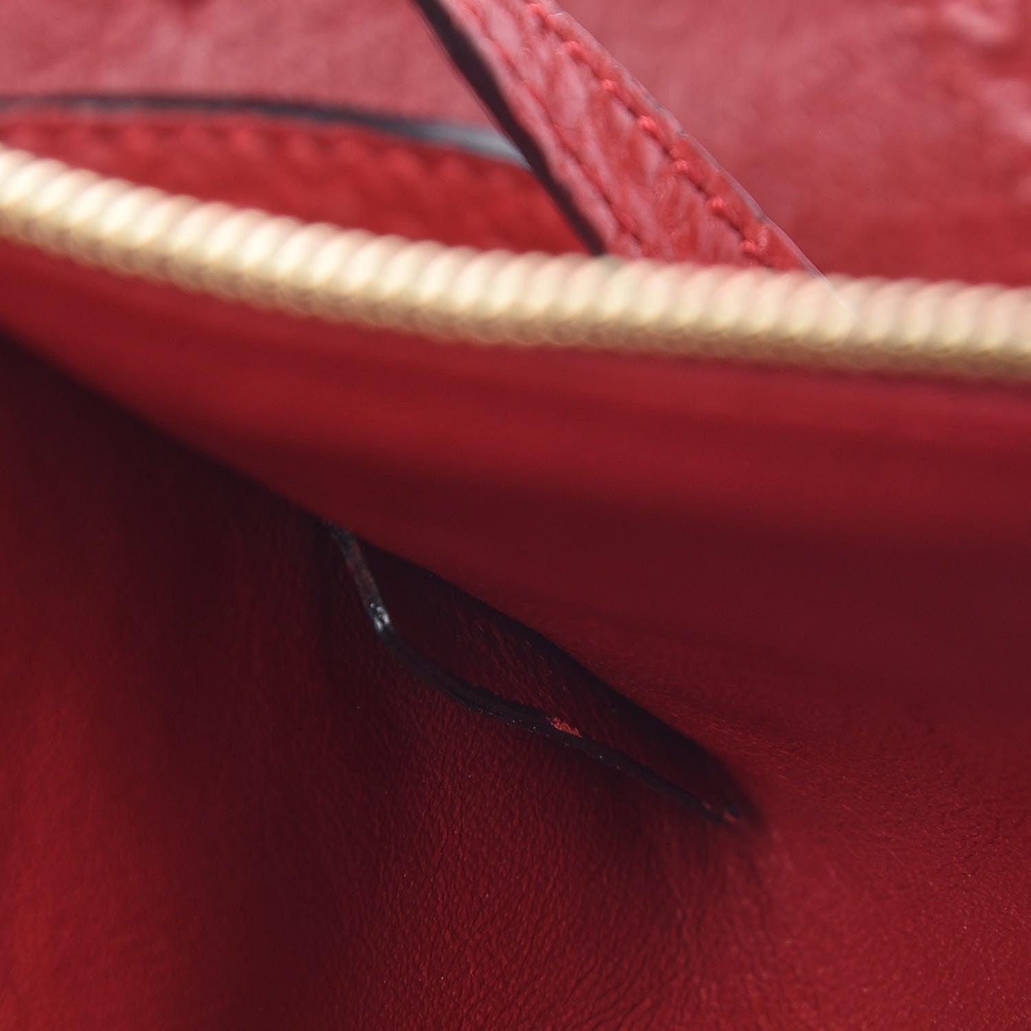 Burberry Signature Grain Calfskin Check Embossed Small Canterbury Tote Red 8 of 8