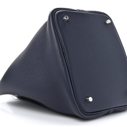 Hermes Taurillon Clemence Matte Alligator Picotin Lock Touch 22 Bleu Nuit 9 of 11