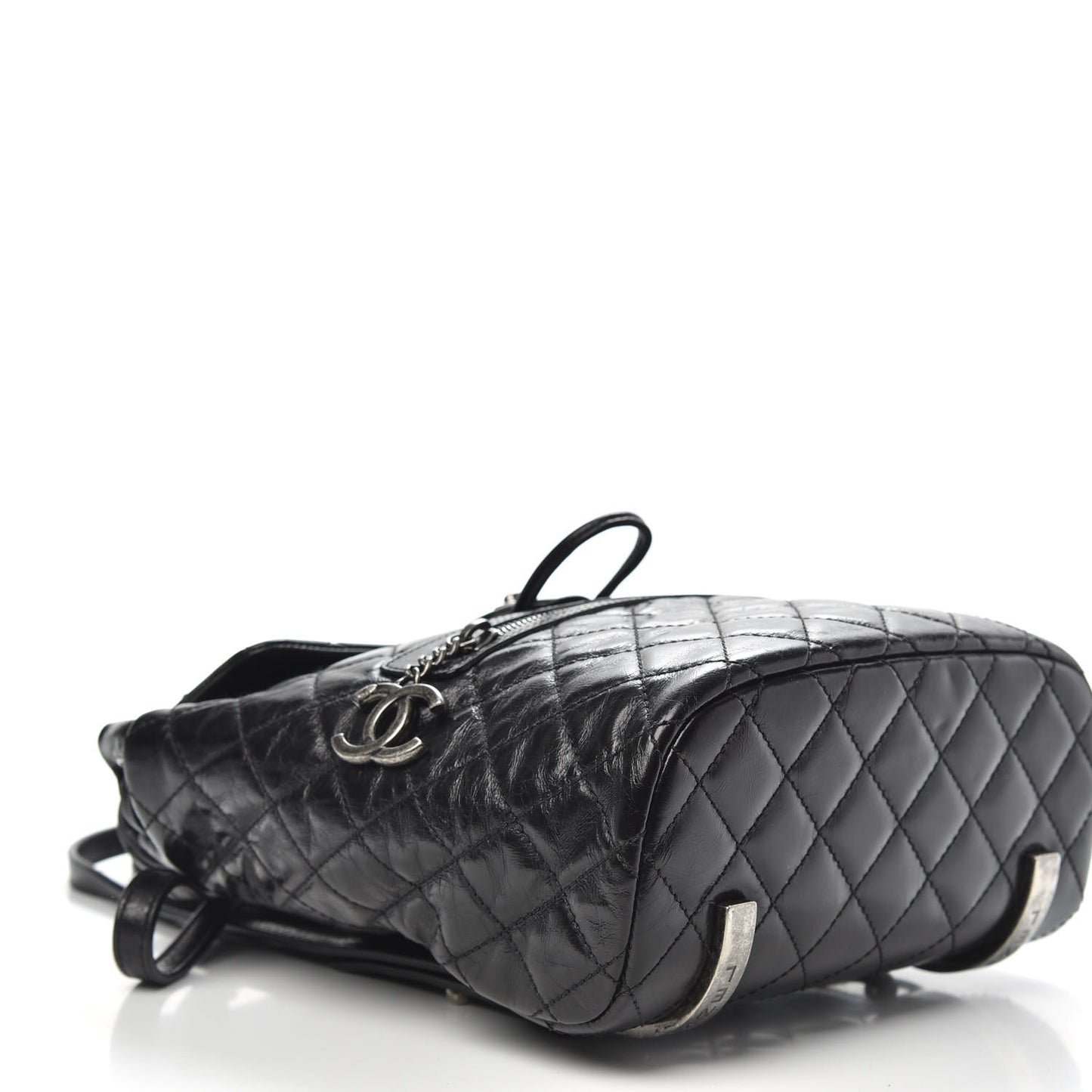 Glazed Calfskin Quilted Small Salzburg Mountain Backpack Black