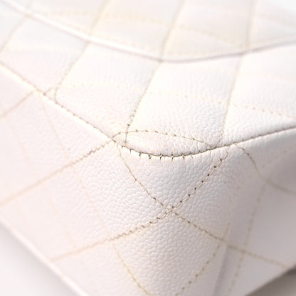 Chanel Caviar Quilted Medium Double Flap White 11 of 15