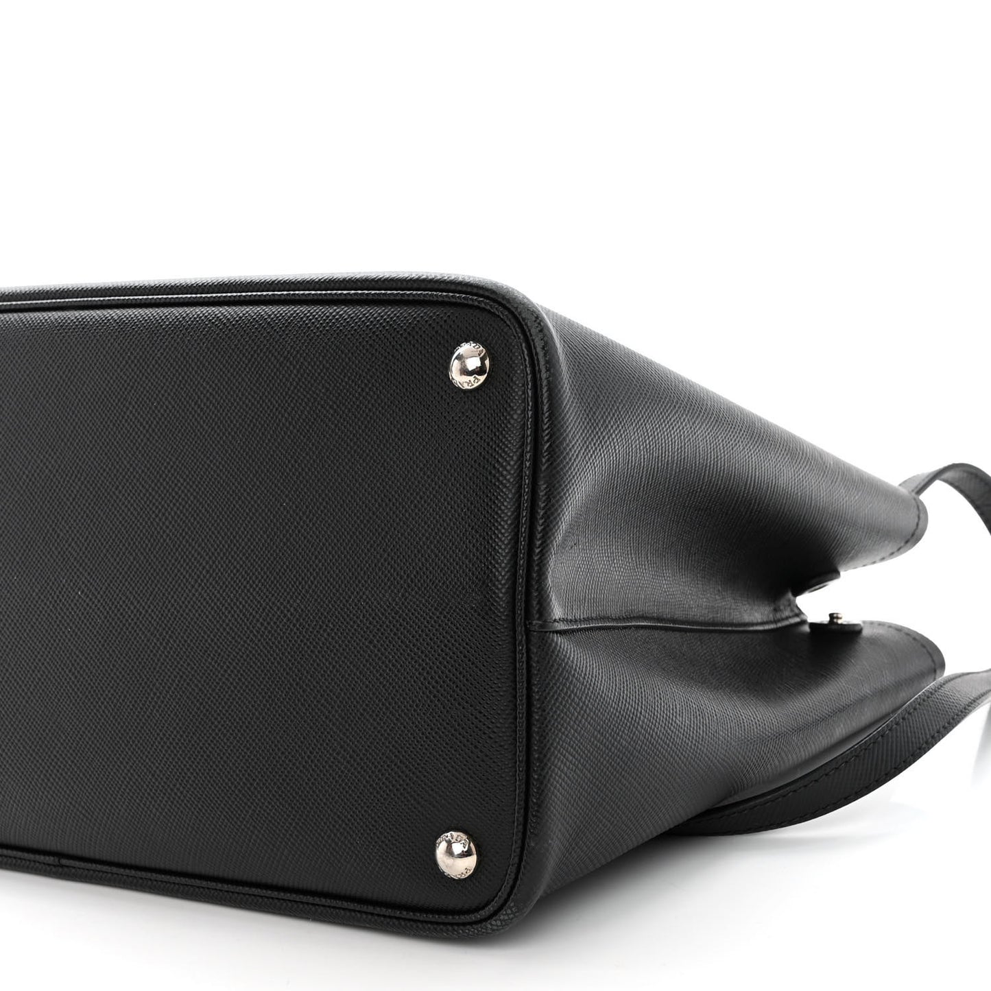 Saffiano Cuir Medium Double Handle Tote Black