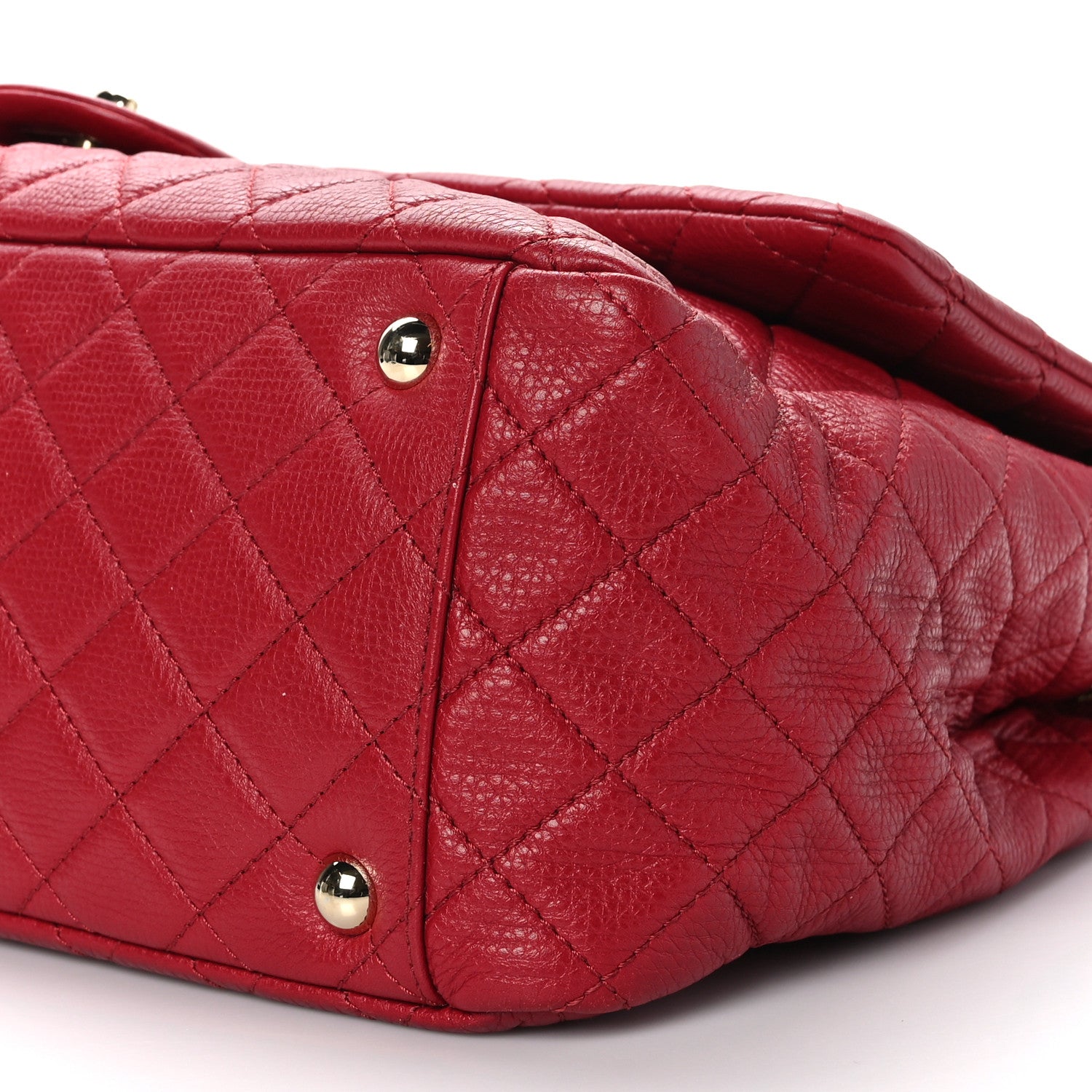 Chanel Calfskin Quilted XXL Travel Flap Bag Red 10 of 10