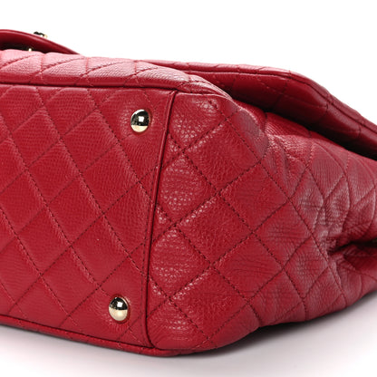 Chanel Calfskin Quilted XXL Travel Flap Bag Red 10 of 10