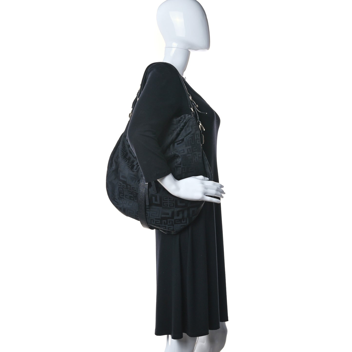 Nylon Hobo Bag Black