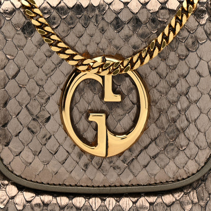 Gucci Snakeskin Small 1973 Chain Shoulder Bag Gunmetal 8 of 13