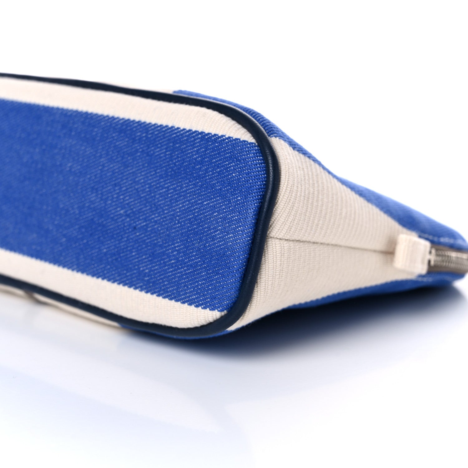 Hermes Cotton Stripe Bolide Rayures Rocabar Mini Travel Cosmetic Pouch Azur Etoupe 10 of 10