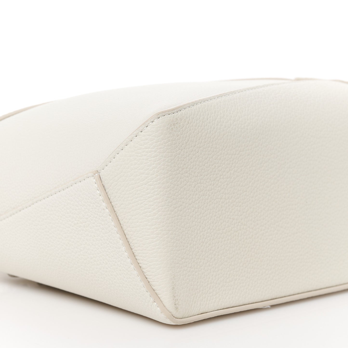 Soft Grained Calfskin Small Puzzle Edge Bag Soft White
