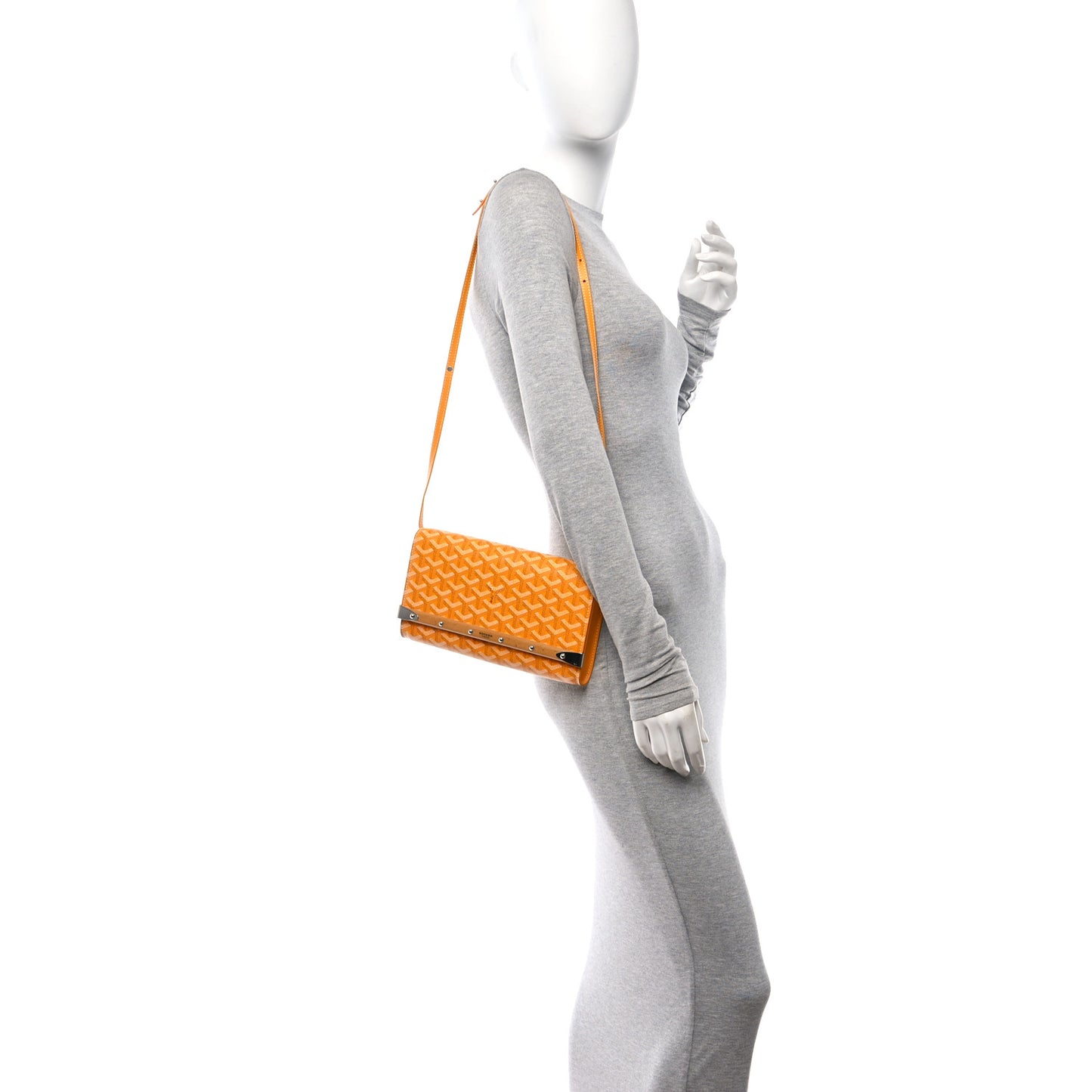 Goyardine Monte Carlo Bois Clutch With Strap Yellow